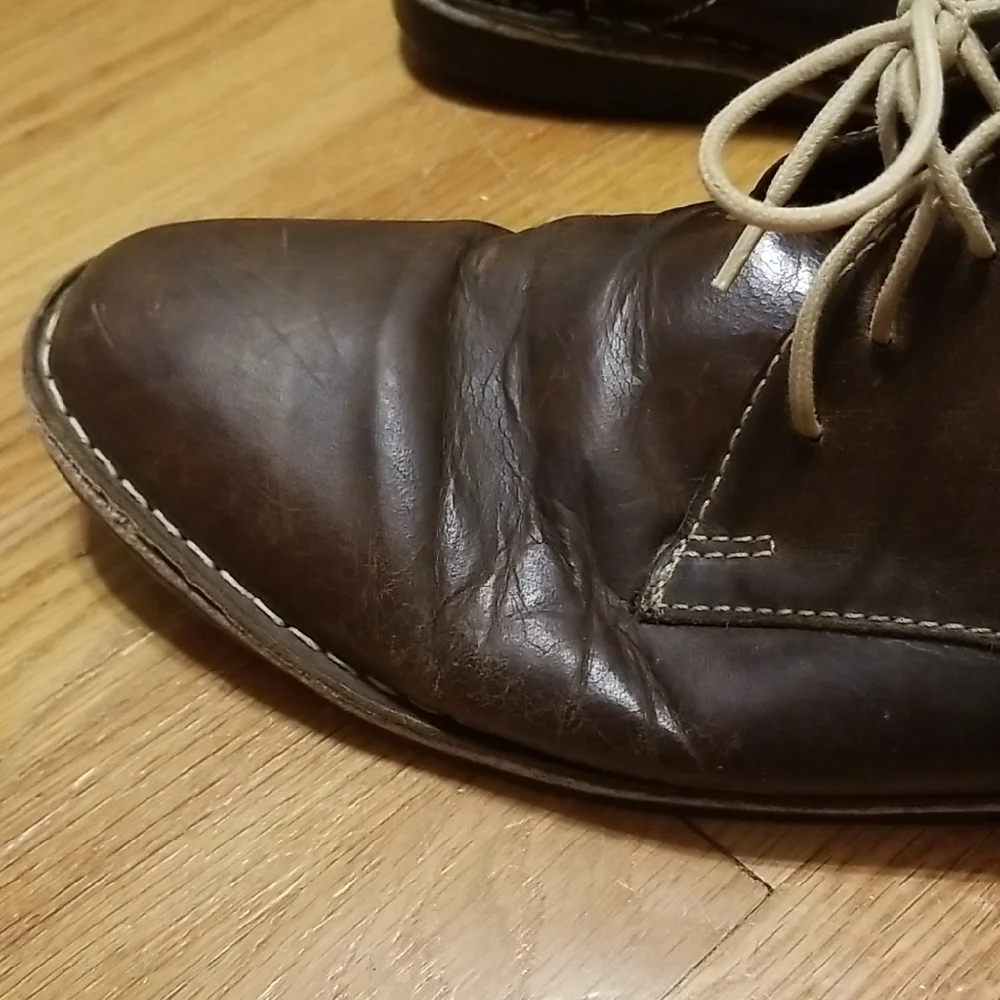 Steve Madden Men’s Leather Brown Distressed Lace Up Casual Chukka Boots Size 13